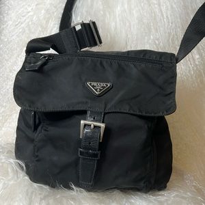 Vintage Prada, Black, Tessuto crossbody messenger bag, A condition